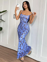 Women Dresses Summer Streetwear New Fashion Print O-Neck Dress Sexy Backless Casual Slim Elegant Female Knitted Dresses Clothing